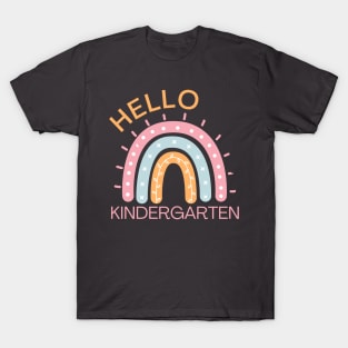 Hello Kindergarten Boho Rainbow Back to School T-Shirt